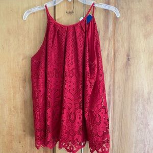 Red lace top